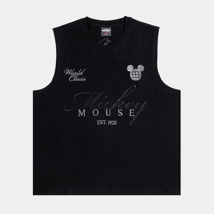 Mickey and Friends Traveler By Shoe Palace Mickey Mouse Cut Off Mens Tank Top (Black/Grey)