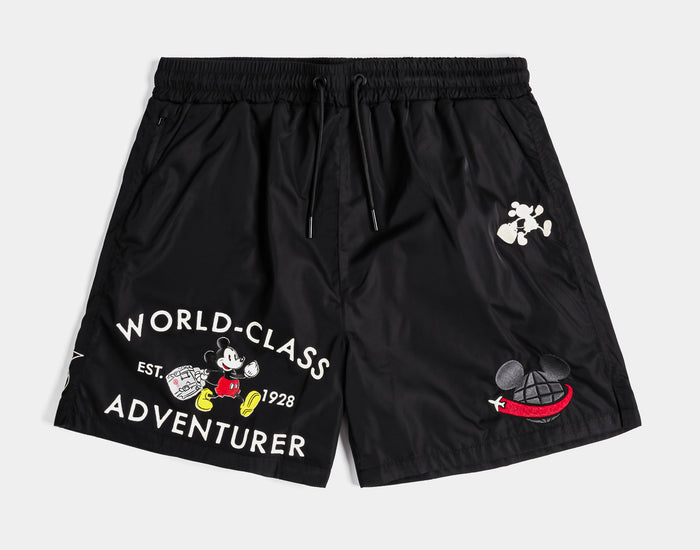 Mickey and Friends Traveler By Shoe Palace Palm Trees Hybrid Mens Shorts (Black/Red)