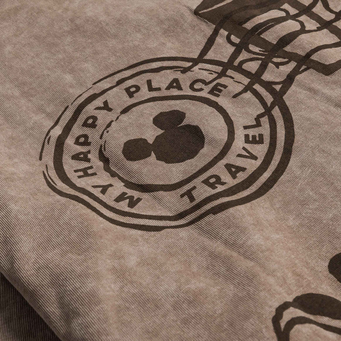 Mickey and Friends Traveler By Shoe Palace Worry Less Mens Short Sleeve Shirt (Brown/Brown)