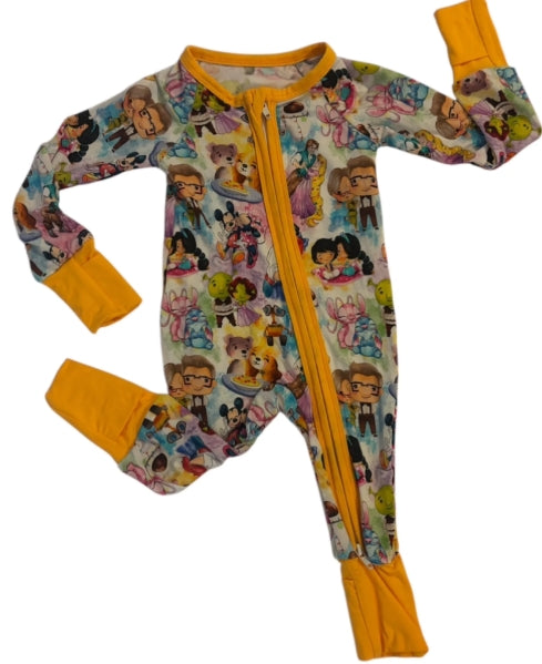 Mixed Characters Bamboo Zippy|0-3M