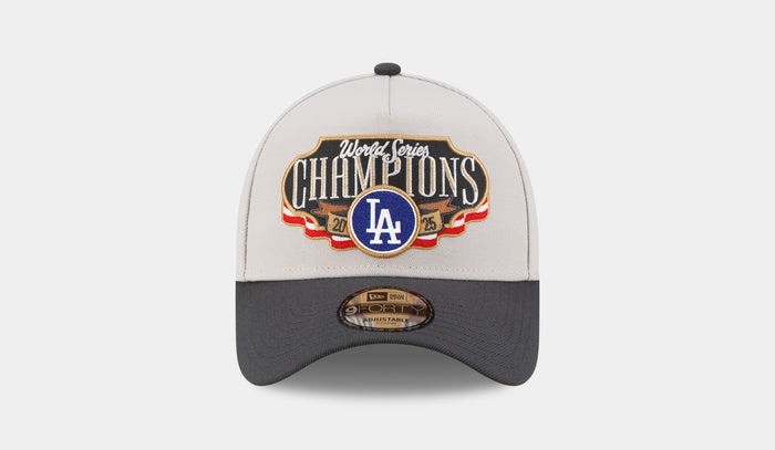 MLB Los Angeles Dodgers World Series 2025 Champions 940AF Snapback Mens Hat (Chrome/Black)
