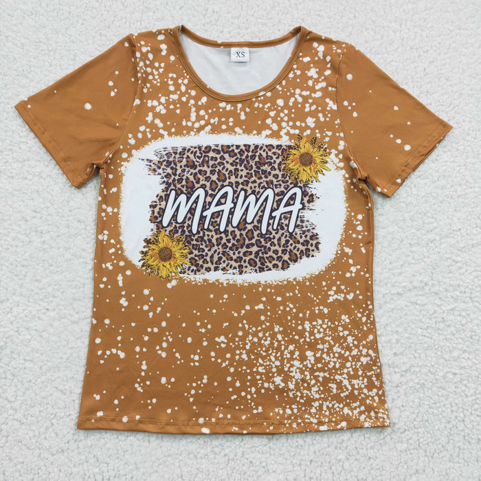 Mom and Me adult sunflower leopard print top GT0099
