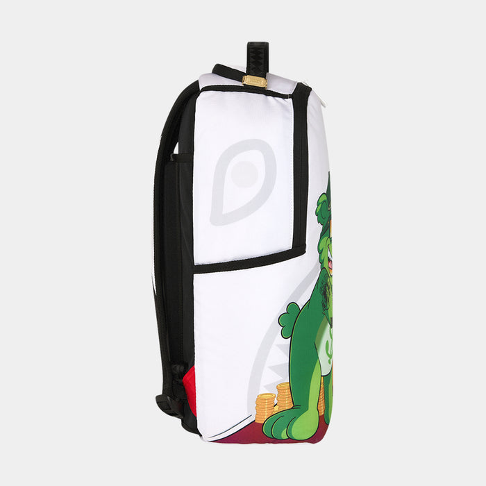 Money Bear Stash Mens Backpack (White/Green)