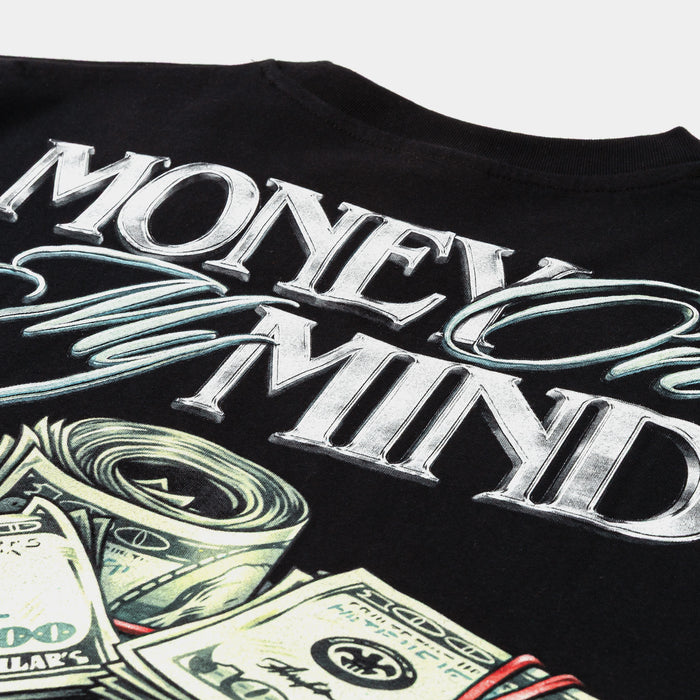 Money On Mind Mens Short Sleeve Shirt (Black/Green)