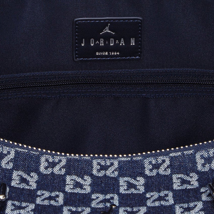 Monogram Jacquard Denim Duffle Mens Bag (Black/Red)