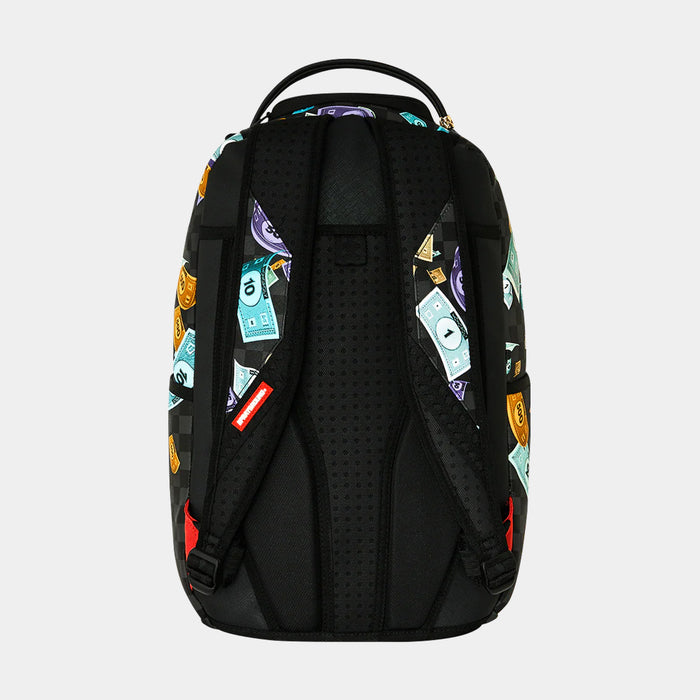 Monopoly Go Sharkmouth Stencil Mens Backpack (Grey/Red)