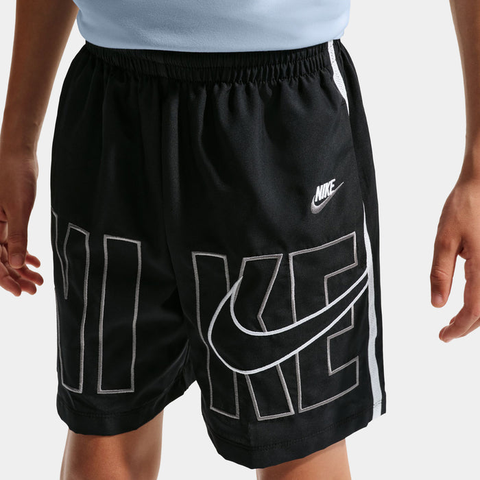 Multi Dri Fit Training Woven Grade School Shorts (Black/Pure Platinum/White)
