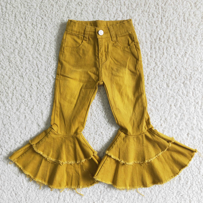 Mustard Bell bottom jeans   C14-1