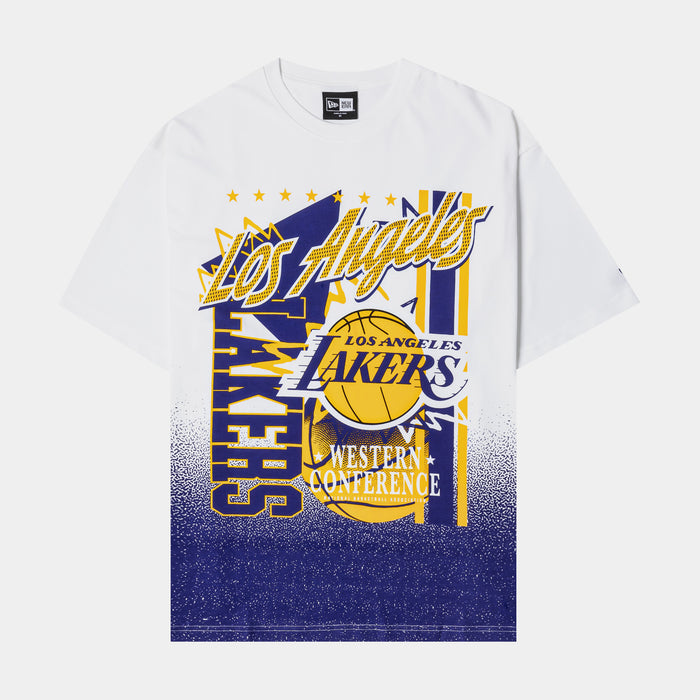 NBA Los Angeles Lakers Gradient Mens Short Sleeve Shirt (White/Yellow)