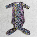 New born baby gown leopard print pajamas    NB0014