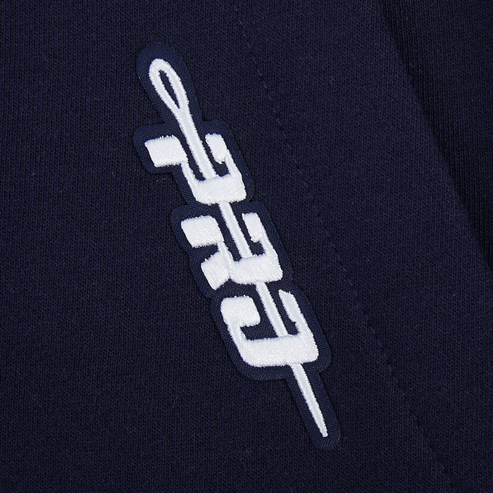 New York Yankees All Pro Fleece Zip Up Mens Hoodie (Navy/White)
