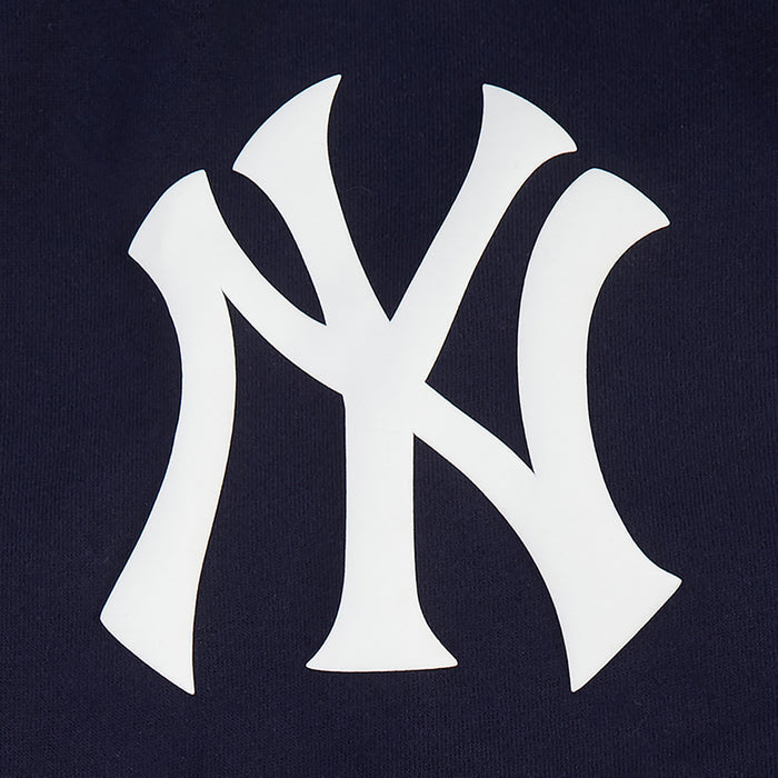 New York Yankees All Pro Fleece Zip Up Mens Hoodie (Navy/White)