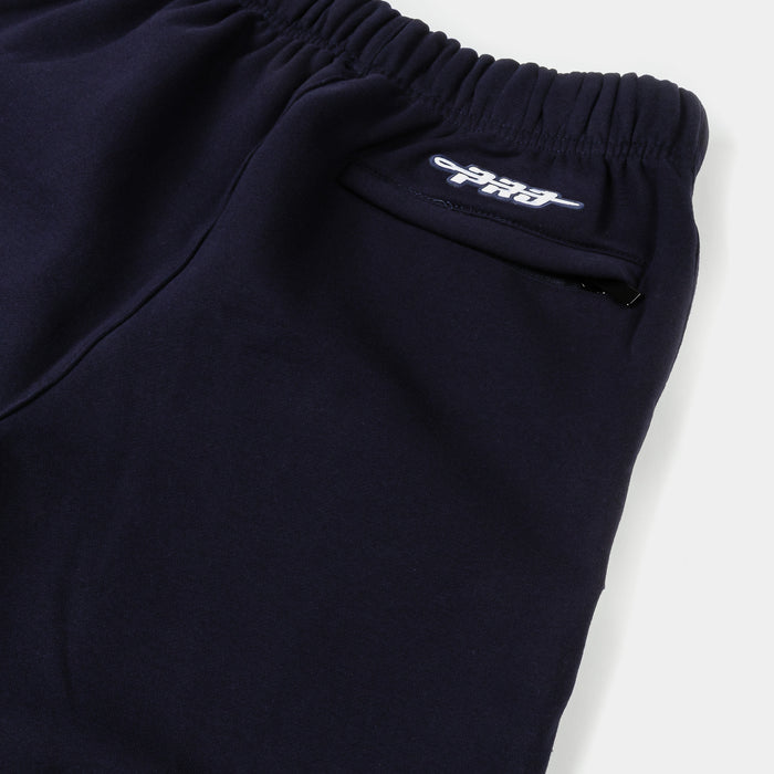 New York Yankees Living Large Fleece Mens Shorts (Navy/White)