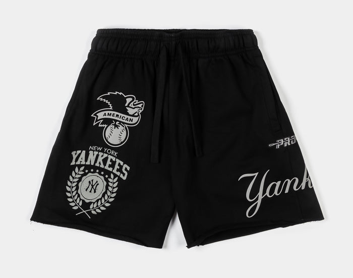 New York Yankees Street Team Fleece Mens Shorts (Black/Gray)