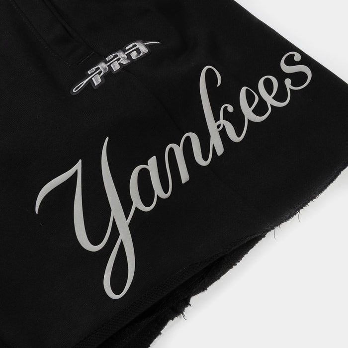 New York Yankees Street Team Fleece Mens Shorts (Black/Gray)