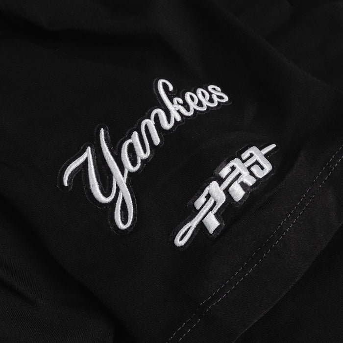 New York Yankees Victory Drop Shoulder Mens Short Sleeve Shirt (Black/Red)