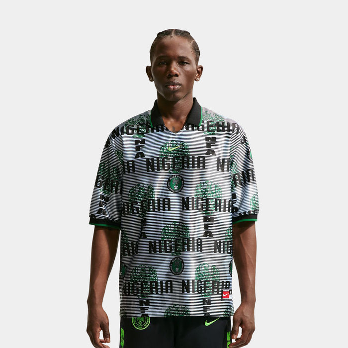 Nigeria Energy Dri Fit Soccer Mens Jersey (White/Black/Pine Green/Electric Green)