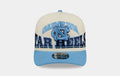 North Carolina Tar Heels Arched 950AF Snapback Mens Hat (Carolina/Tan/Navy)