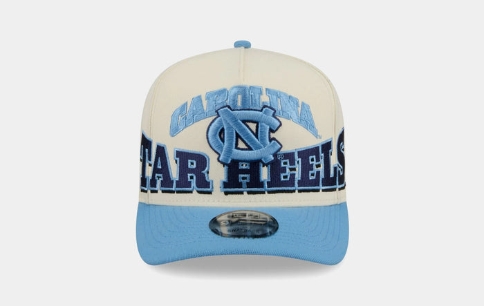 North Carolina Tar Heels Arched 950AF Snapback Mens Hat (Carolina/Tan/Navy)