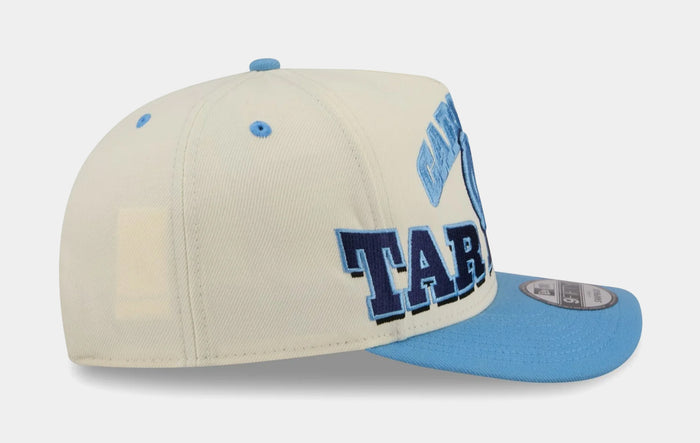 North Carolina Tar Heels Arched 950AF Snapback Mens Hat (Carolina/Tan/Navy)