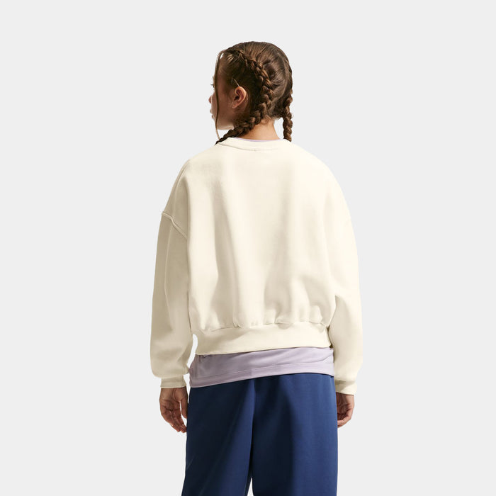 NSW Club Fleece Boxy Grade School Crewneck (Soft Pearl)