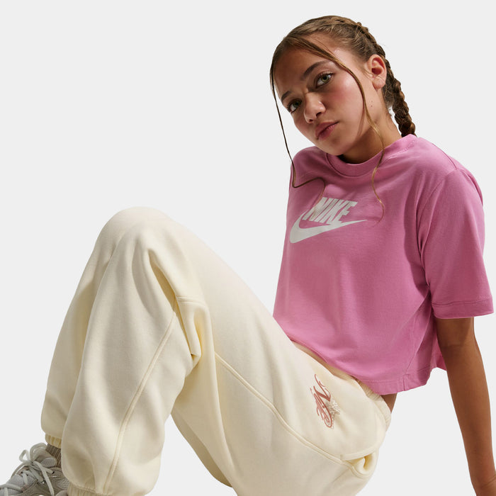 NSW Club Fleece Loose Graphic Grade School Joggers (Beige/Pink)