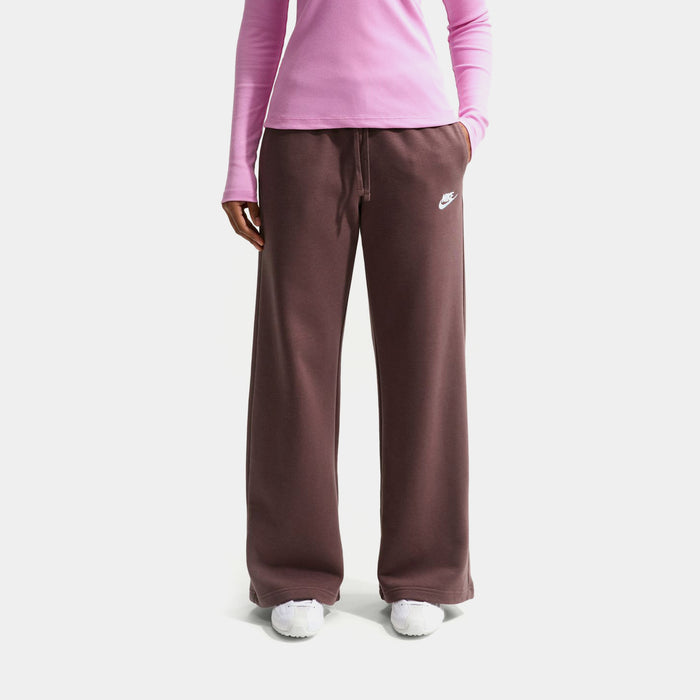 NSW Club Fleece Mid Rise Wide Leg Womens Sweatpants (Tattoo/White)