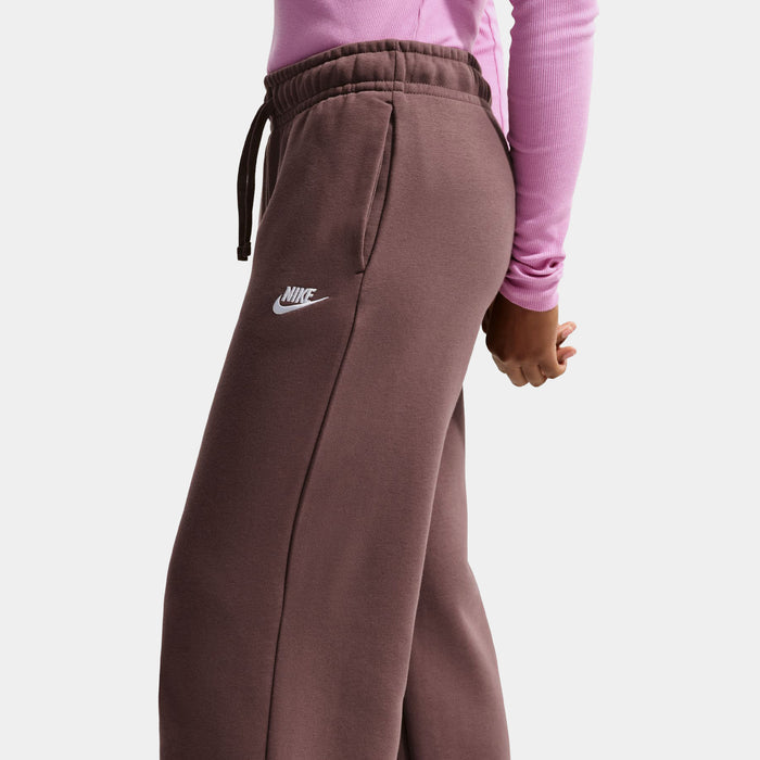 NSW Club Fleece Mid Rise Wide Leg Womens Sweatpants (Tattoo/White)