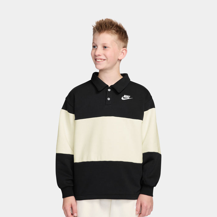 NSW Club French Terry Rugby Grade School Long Sleeve Shirt (Black/Sail/White)