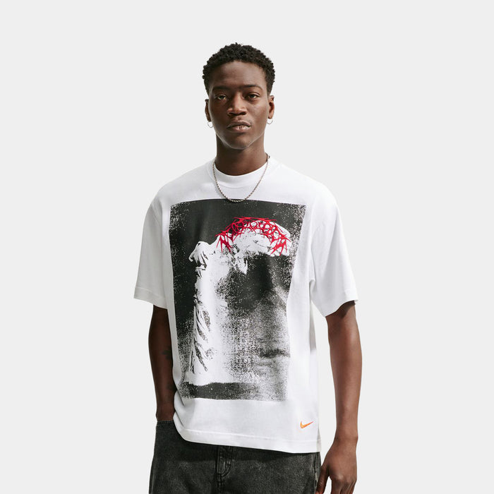 NSW Goddess Print Mens Short Sleeve Shirt (White)