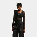 NSW Slim Sheer Womens Long Sleeve Shirt (Black/White)