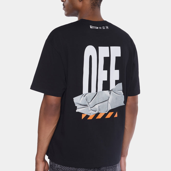Off Active Duct Tape Mens Short Sleeve Shirt (Black/Orange)