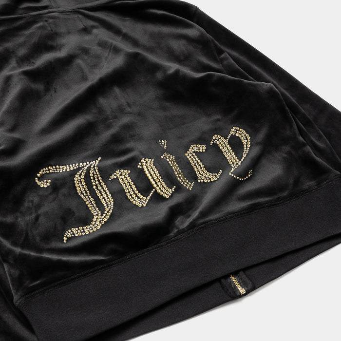 OG Big Bling Velour Womens Jacket (Black/Gold)