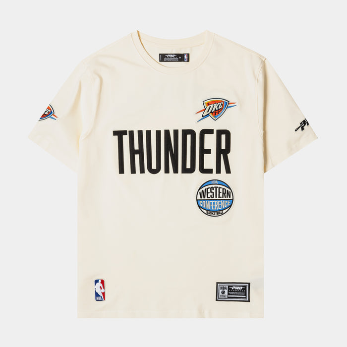 Oklahoma City Thunder Original Mens Short Sleeve Shirt (Beige/White)
