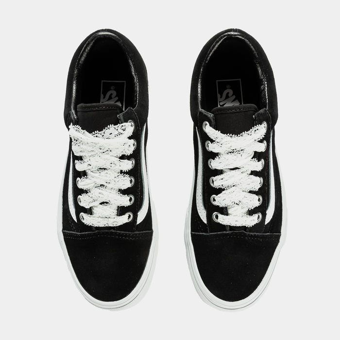 Old Skool Pop Lace Womens Lifestyle Shoes (Black/White)