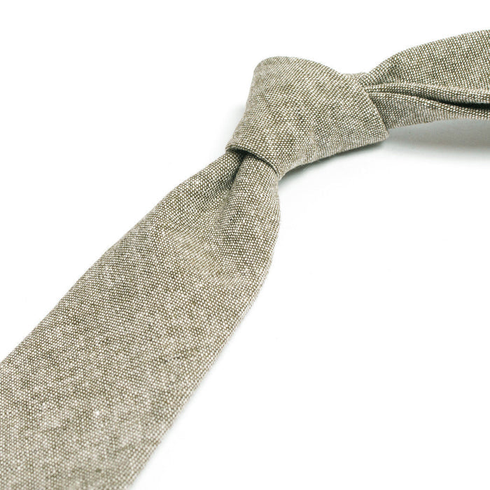 Olive Linen Chambray Tie