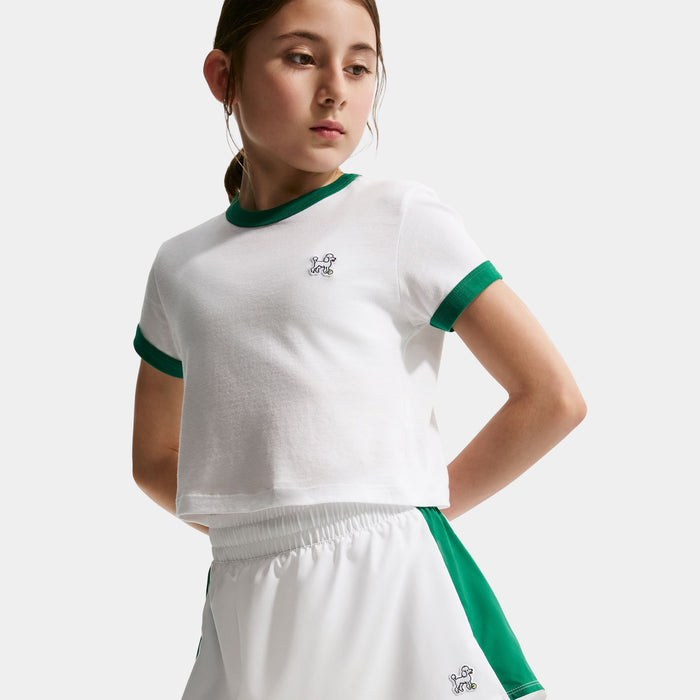One Dri Fit High Waisted Grade School Skort (White/Malachite)