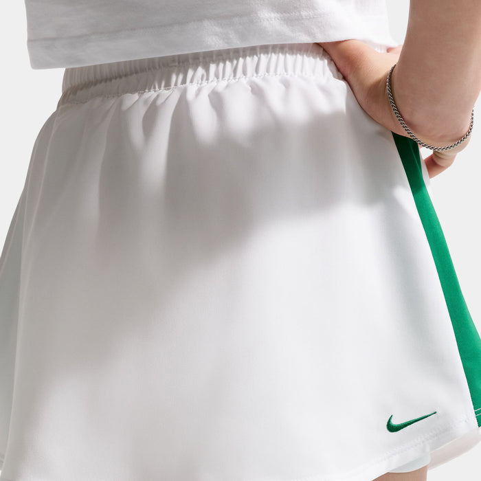 One Dri Fit High Waisted Grade School Skort (White/Malachite)