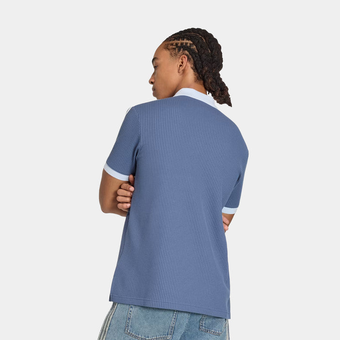Originals Summer Glow Polo Waffle Knit Mens Short Sleeve Shirt (Preloved Ink)