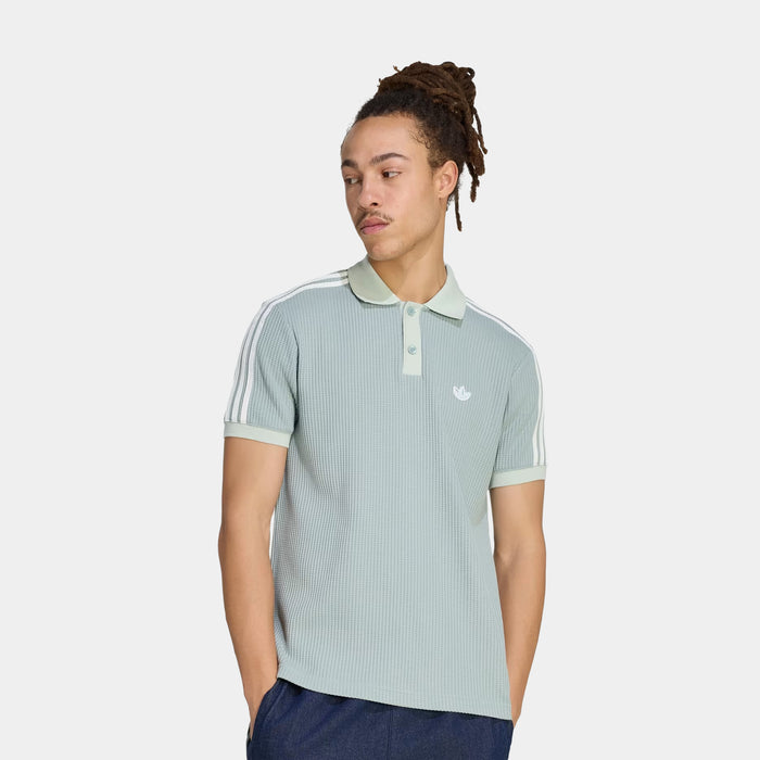 Originals Summer Glow Polo Waffle Knit Mens Short Sleeve Shirt (Wonder Sage)