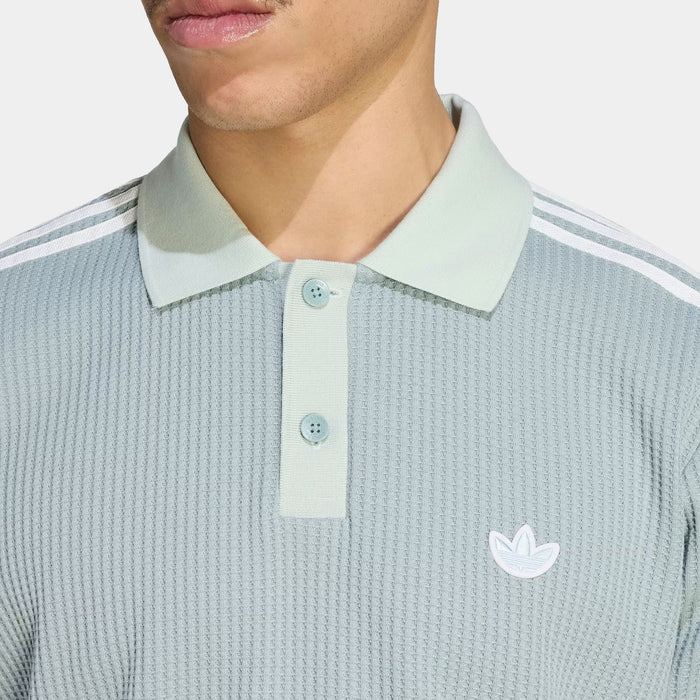 Originals Summer Glow Polo Waffle Knit Mens Short Sleeve Shirt (Wonder Sage)