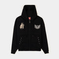 Our Father Cropped Zip Up Mens Hoodie (Black/Beige)