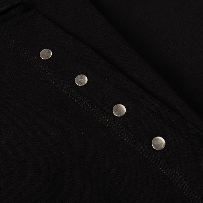 Our Father Cropped Zip Up Mens Hoodie (Black/Beige)