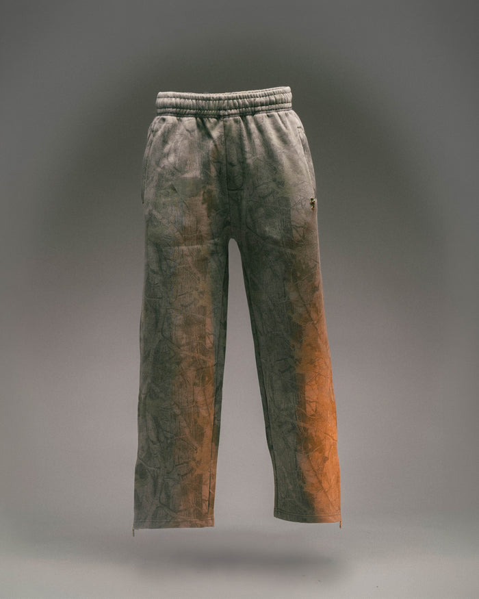 Overdyed Camo Fleece Mens Sweatpants (Grey/Brown)