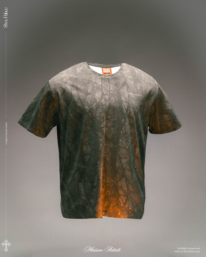 Overdyed Camo Washed Mens Short Sleeve Shirt (Grey/Brown)