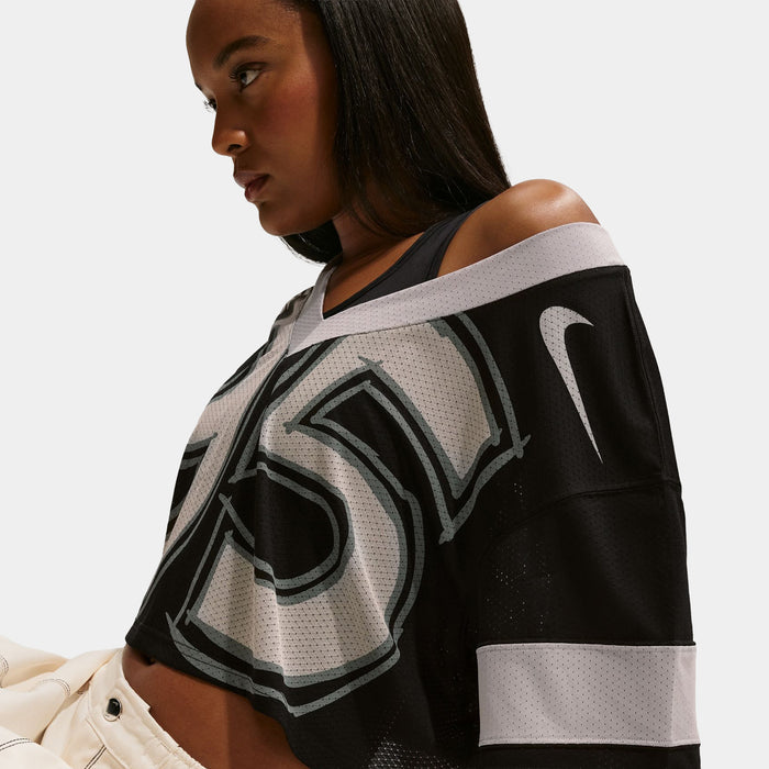 Oversized Cropped Womens Jersey (Black/Light Smoke Grey/Chalk)