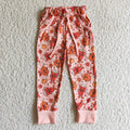 P0026 Pumpkin Leaf Girls Fall Pockets Pants
