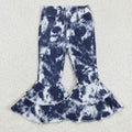 P0035 Navy Tie-dye Denim Bell Bottom Jeans Girls Pants