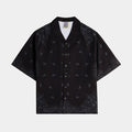Paisley Gingham Mens Short Sleeve Shirt (Black/Grey)