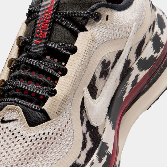 Pegasus Premium Cow Print Mens Running Shoes (Light Orewood Brown/Sail/Black/University Red)